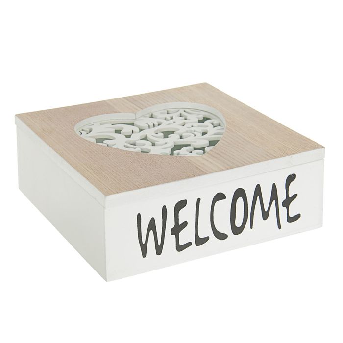 Шкатулка дерево "Любовь она везде..." 16х16х6 см