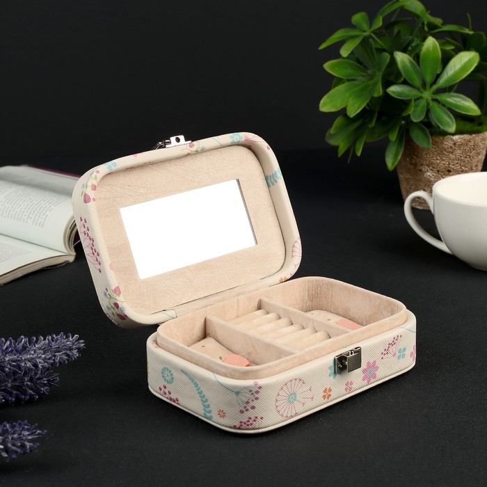 Шкатулка кожзам для украшений "Спящая совушка" 6х15х10 см