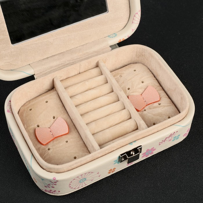 Шкатулка кожзам для украшений "Спящая совушка" 6х15х10 см