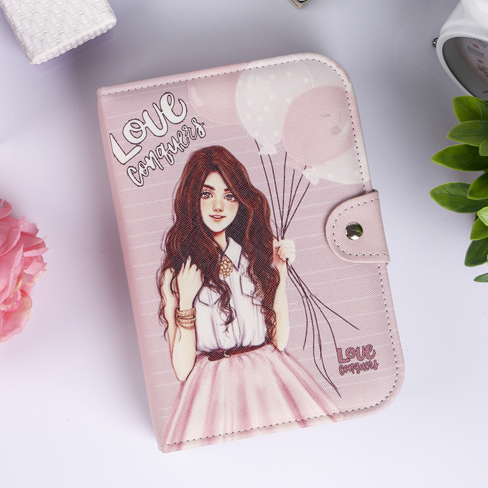 Шкатулка кожзам для украшений "Девушка с воздушными шарами" 5х20х14 см