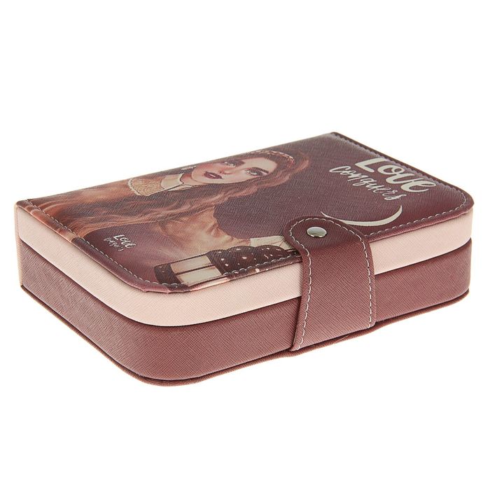 Шкатулка кожзам для украшений "Девушка с уличным фонарём" 5х20х14 см