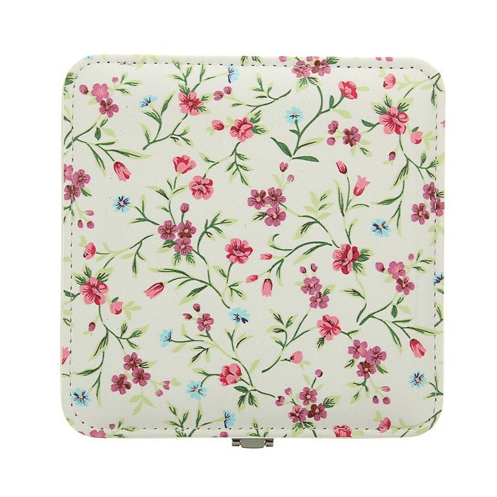 Шкатулка кожзам для украшений "Полевые цветы" 6,5х18х18 см