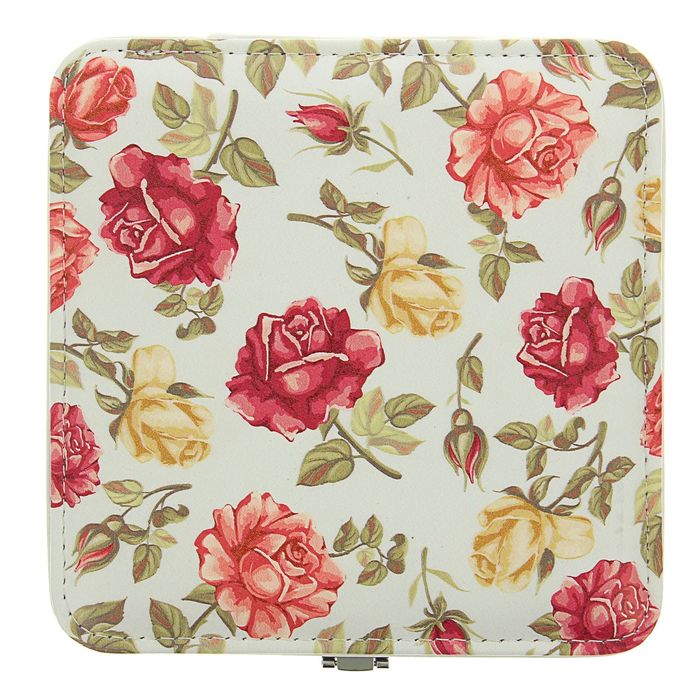 Шкатулка кожзам для украшений "Розы" 6,5х18х18 см