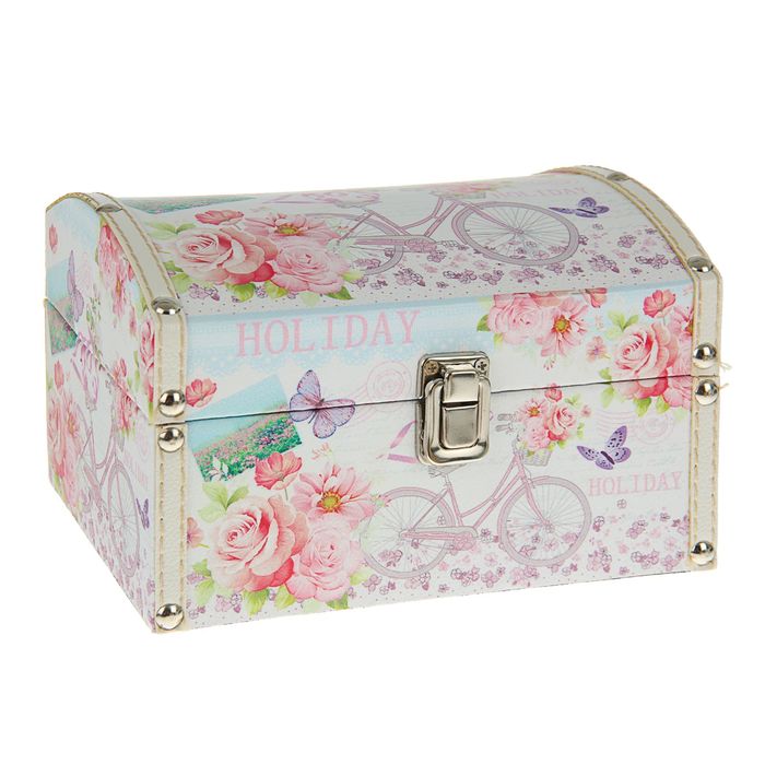 Шкатулка дерево "Велосипедная прогулка" 20х14,5х13 см