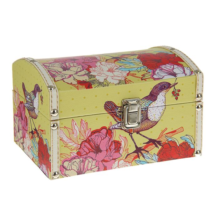 Шкатулка дерево "Птичка с ягодками" 20х14,5х13 см