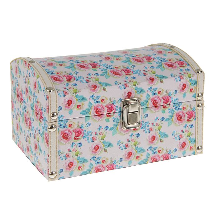 Шкатулка дерево "Розовое поле" 20х14,5х13 см
