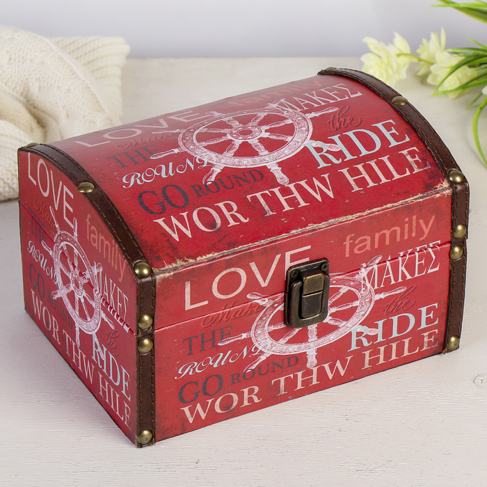 Шкатулка дерево "Штурвал" 20х14,5х13 см