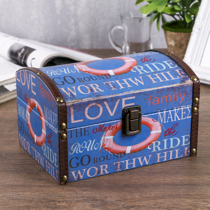 Шкатулка дерево "Спасательный круг" 20х14,5х13 см