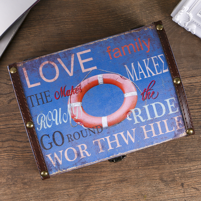 Шкатулка дерево "Спасательный круг" 20х14,5х13 см