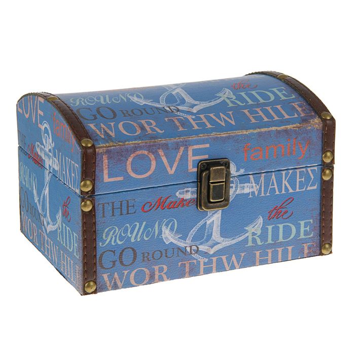 Шкатулка дерево "Якорь" 20х14,5х13 см