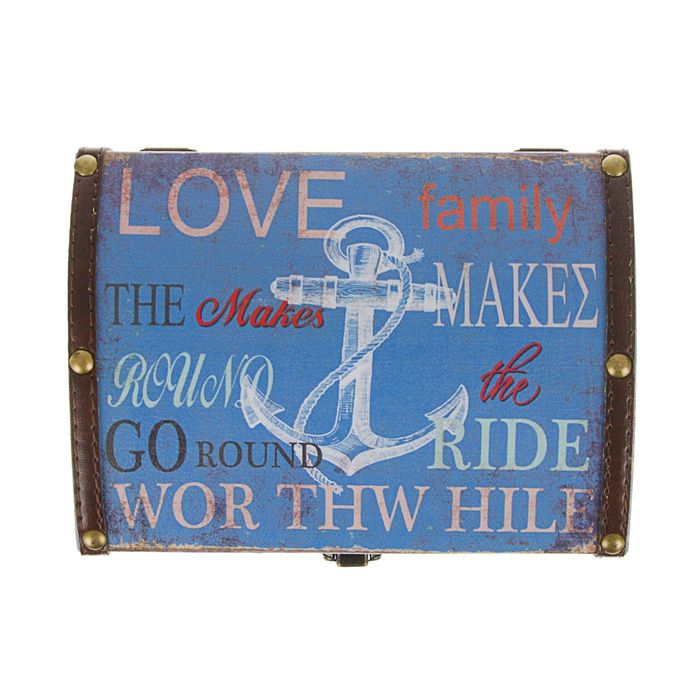 Шкатулка дерево "Якорь" 20х14,5х13 см