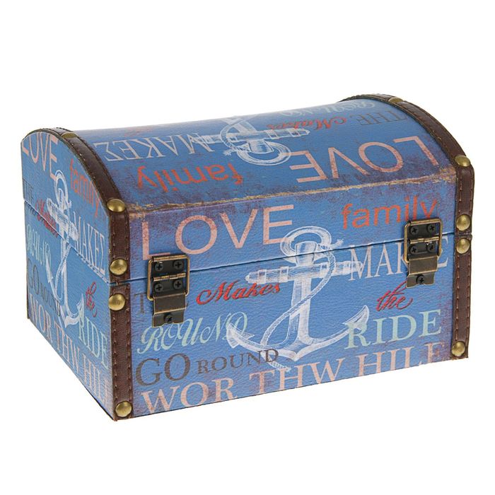 Шкатулка дерево "Якорь" 20х14,5х13 см