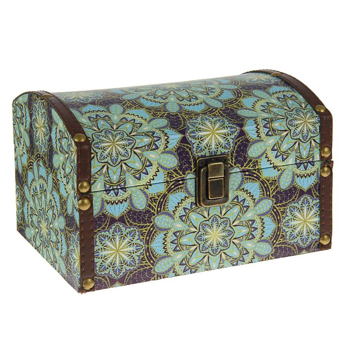 Шкатулка дерево "Лазурный цветок" 20х14,5х13 см