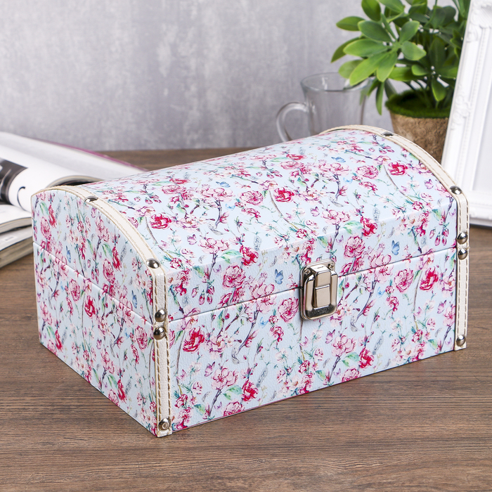 Шкатулка дерево "Разноцветье" 25,5х18,5х14 см