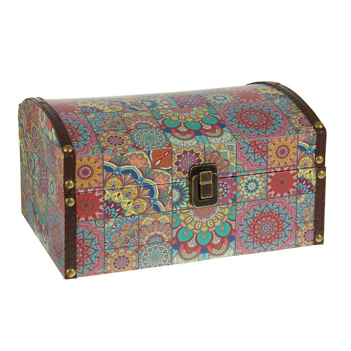 Шкатулка дерево "Коллаж" 25,5х18,5х14 см