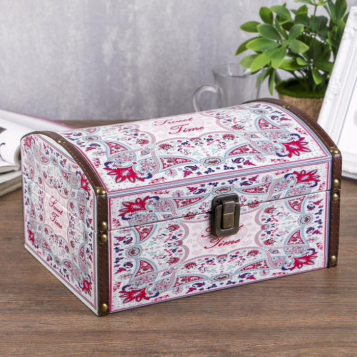 Шкатулка дерево "Счастливое время" 25,5х18,5х14 см