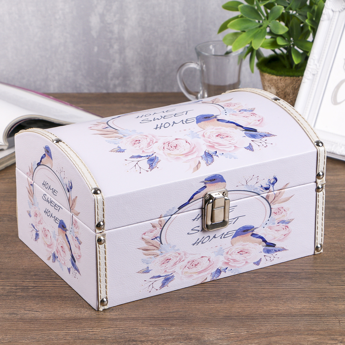 Шкатулка дерево "Счастье в доме" 25,5х18,5х14 см