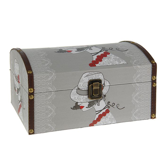 Шкатулка дерево "Девушка в шляпе" 25,5х18,5х14 см