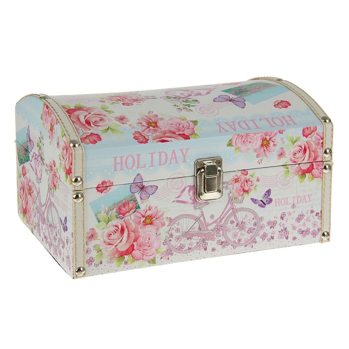 Шкатулка дерево "Велосипедная прогулка" 25,5х18,5х14 см