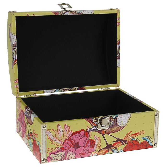 Шкатулка дерево "Птичка с ягодками" 25,5х18,5х14 см