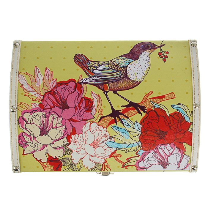 Шкатулка дерево "Птичка с ягодками" 25,5х18,5х14 см