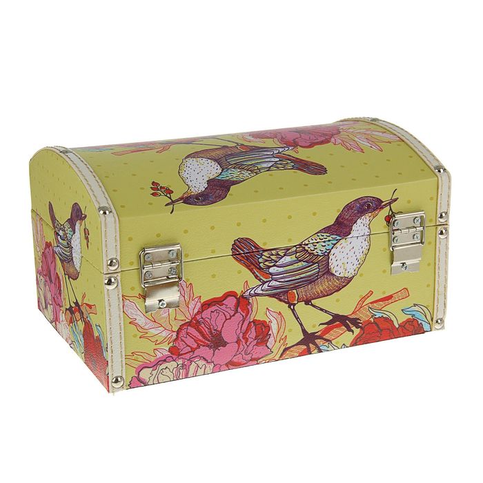 Шкатулка дерево "Птичка с ягодками" 25,5х18,5х14 см