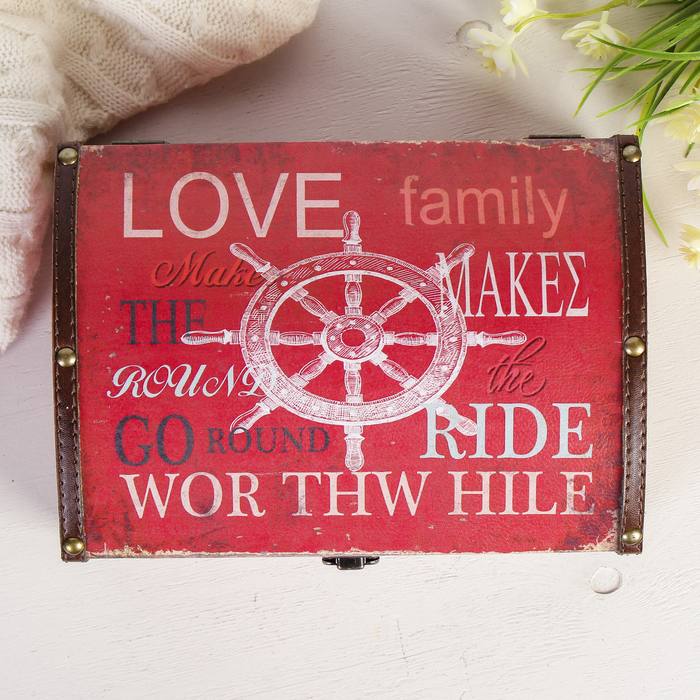 Шкатулка дерево "Штурвал" 25,5х18,5х14 см