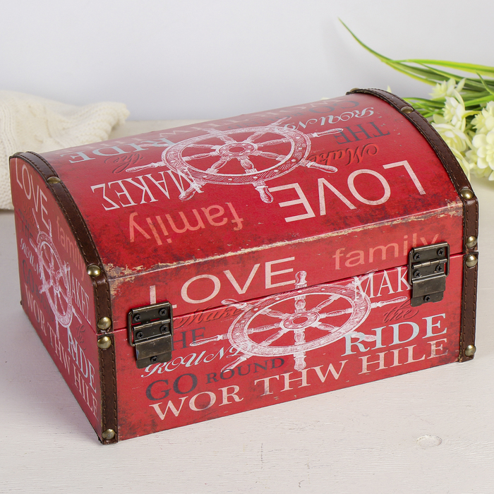 Шкатулка дерево "Штурвал" 25,5х18,5х14 см