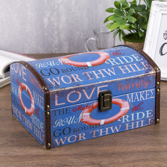 Шкатулка дерево "Спасательный круг" 25,5х18,5х14 см