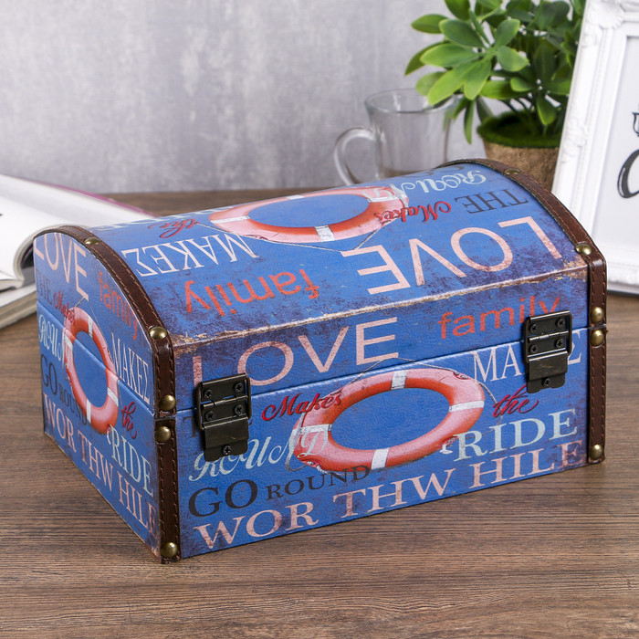 Шкатулка дерево "Спасательный круг" 25,5х18,5х14 см