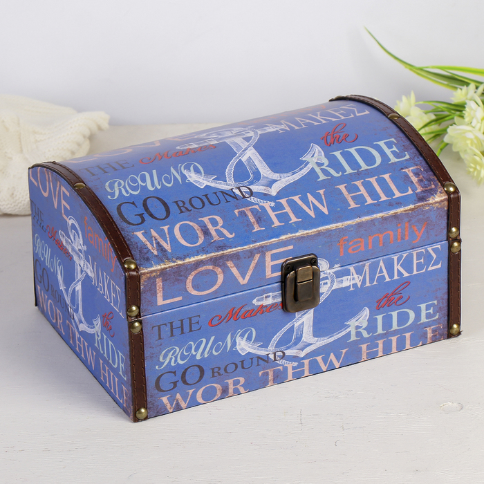 Шкатулка дерево "Якорь" 25,5х18,5х14 см