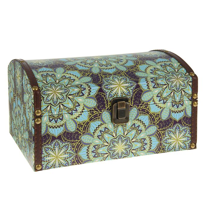 Шкатулка дерево "Лазурный цветок" 25,5х18,5х14 см