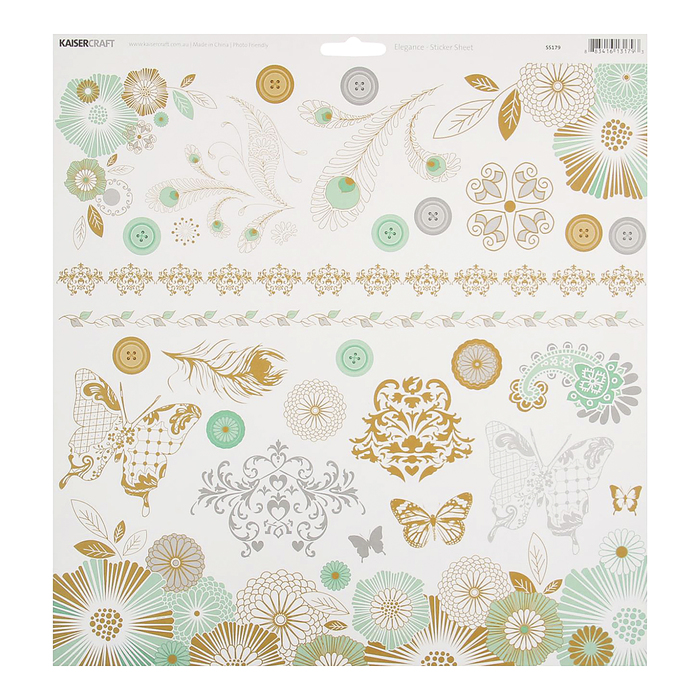 Самоклеящаяся бумага для скрапбукинга "Изящество" 30,5х30,5 см