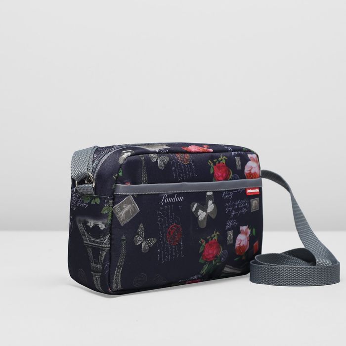 Сумка женская на молнии, 1 отдел, наружный карман, длинный ремень, цвет синий