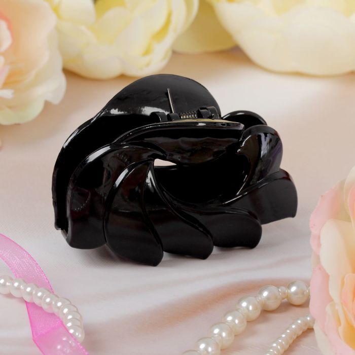 Краб для волос "Черный" 8 см ветер