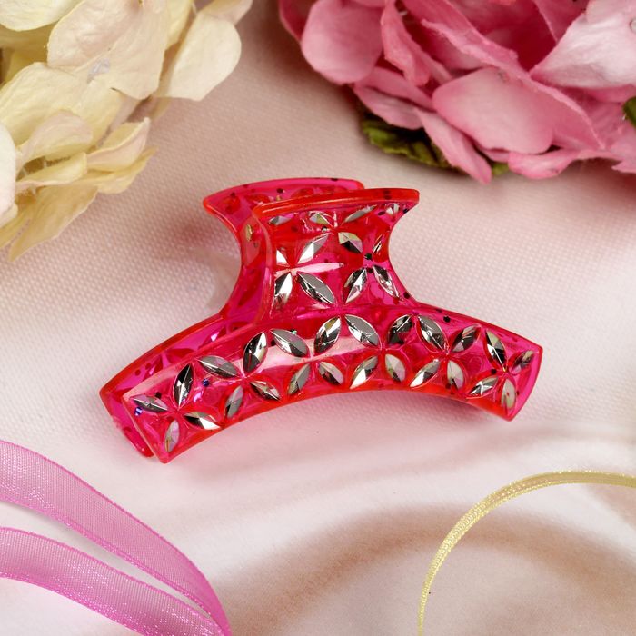 Краб для волос "Роса" 6 см,микс