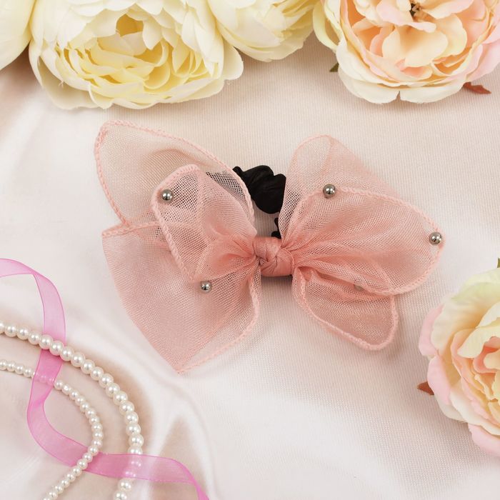 Бант для девочек "Ария", кремовый, жемчуг