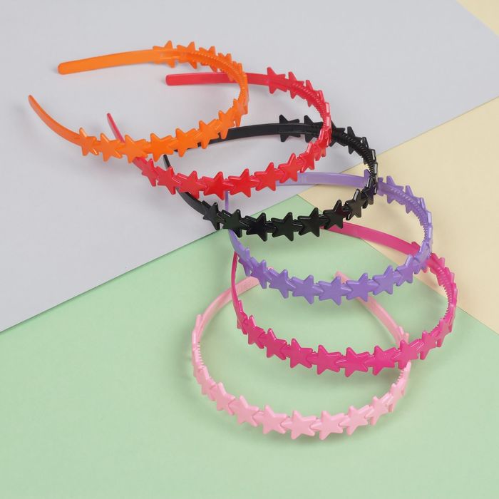 Ободок для волос "Яркая звезда" 1,8 см микс