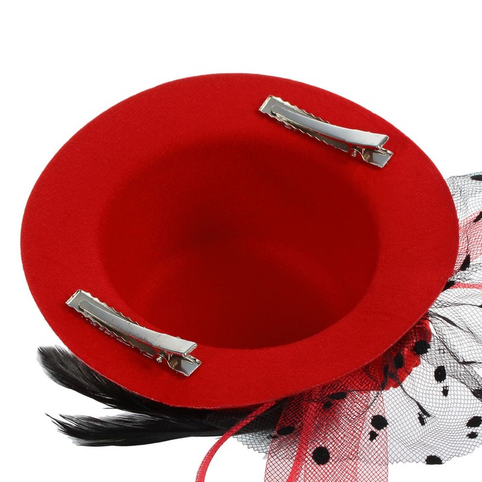 Карнавальный зажим шляпка "Незнакомка", цвета МИКС