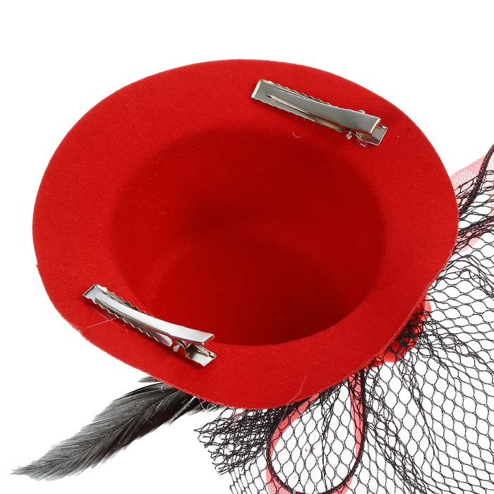 Карнавальный зажим шляпка "Таинственная незнакомка", цвета МИКС