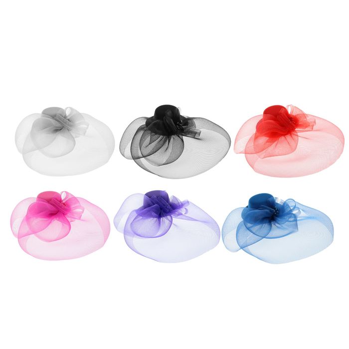 Карнавальный зажим шляпка "Элегантность", цвета МИКС