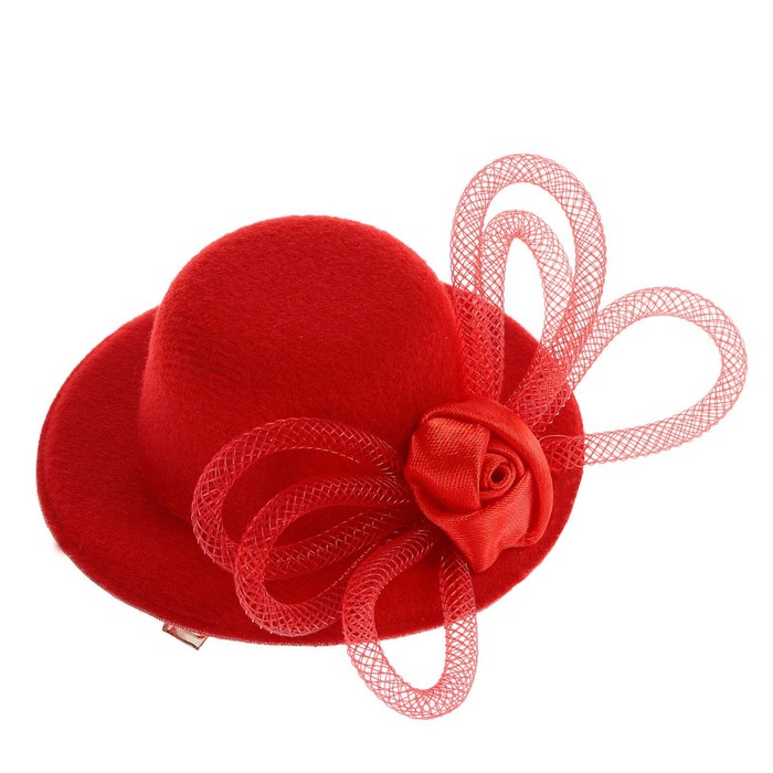 Карнавальный зажим шляпка "Таинственность", цвета МИКС