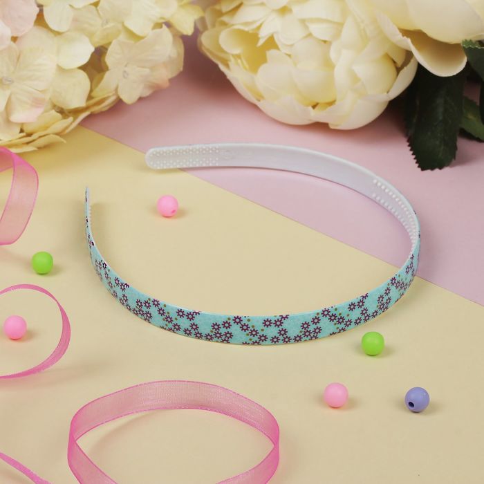 Ободок для волос "Утончённость" 1,2 см, васильки, микс