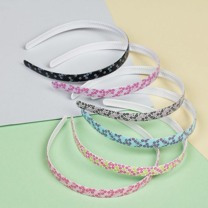 Ободок для волос "Утончённость" 1,2 см, васильки, микс