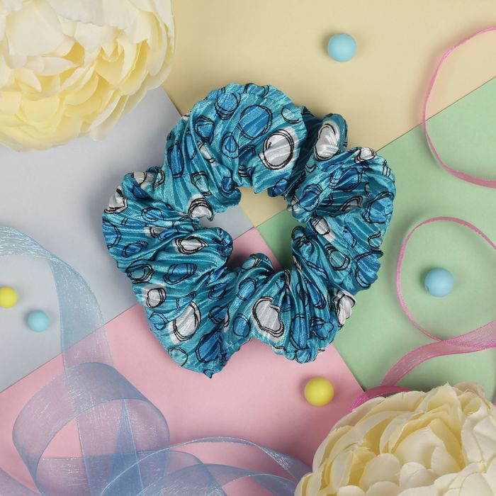 Резинка для волос "Орбита", жатая, круги, микс