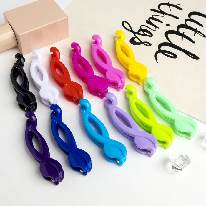 Банан для волос "Цветной" 7,5 см линии,микс