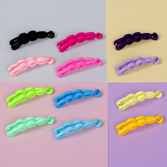 Банан для волос "Цветной" 7,5 см круги,микс