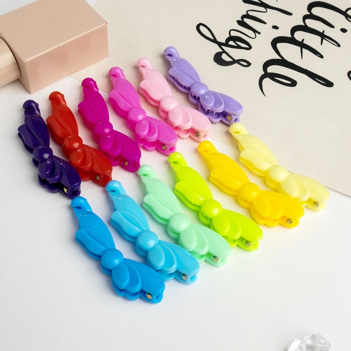 Банан для волос "Цветной" 7,5 см бантик,микс