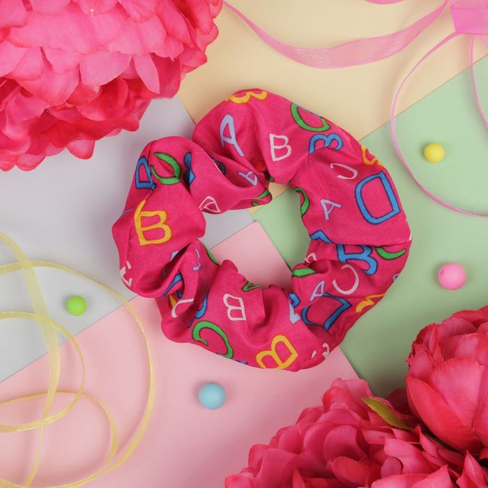 Резинка для волос "Орбита", лёгкость, буквы, микс