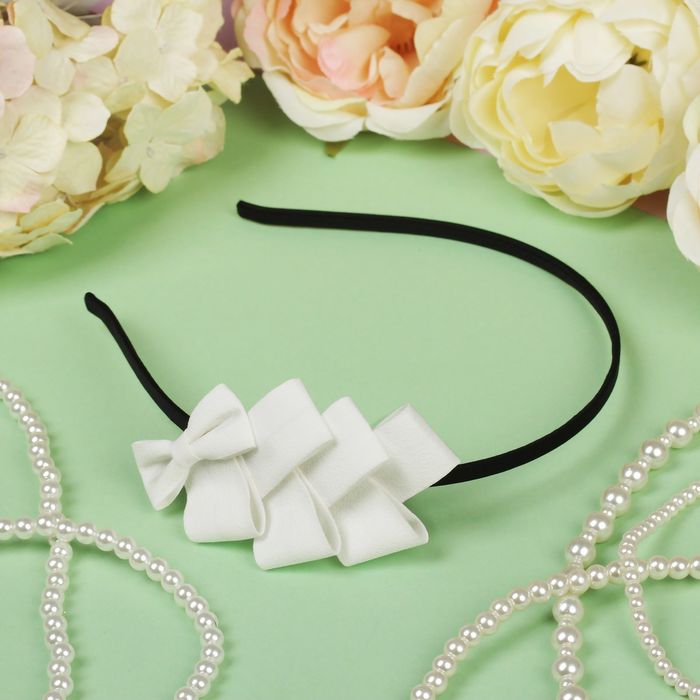 Ободок для волос "Шлейф" 0,5 см белый